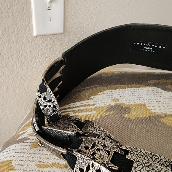 Suzi Roher Belt - Wide, Stretch W Silver Accents Med - Picture 5 of 6